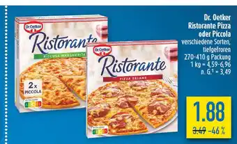 diska Dr. oetker ristorante pizza oder piccola Angebot