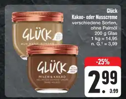 E-Center Glück kakao- oder nusscreme Angebot