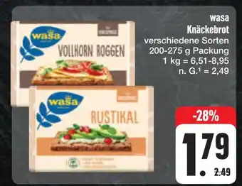 E-Center Wasa vollkorn roggen oder rustikal Angebot