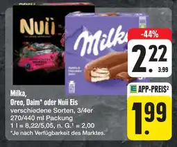 E-Center Milka oreo, daim oder nuii eis Angebot