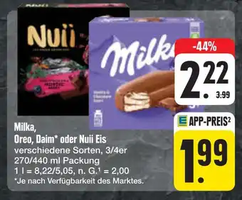 E-Center Milka oreo, daim oder nuii eis Angebot