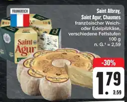 E-Center Saint albray, saint agur, chaumes französischer weich- oder edelpilzkäse Angebot