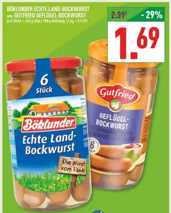 Marktkauf Böklunder echte land-bockwurst oder geflügel-bockwurst Angebot