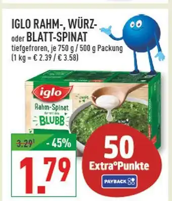 Marktkauf Iglo rahm-, würz- oder blatt-spinat Angebot