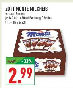 Marktkauf Zott monte milcheis Angebot