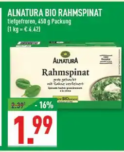 Marktkauf Alnatura bio rahmspinat Angebot