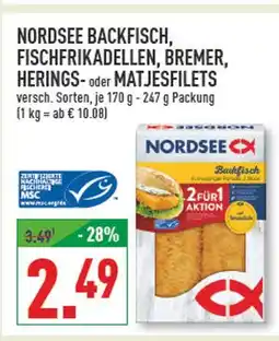 Marktkauf Nordsee backfisch oder fischfrikadellen oder bremer oder herings- oder matjesfilets Angebot