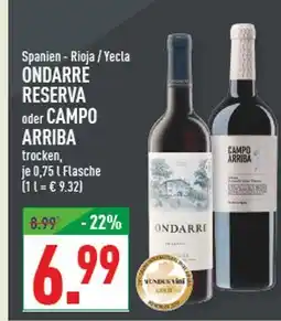 Marktkauf Ondarre reserva oder campo arriba Angebot