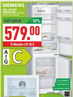 Marktkauf Siemens kühl-/gefrier-kombination kg36ealca Angebot