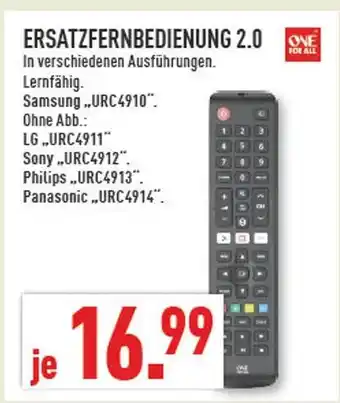 Marktkauf One for all ersatzfernbedienung 2.0 Angebot