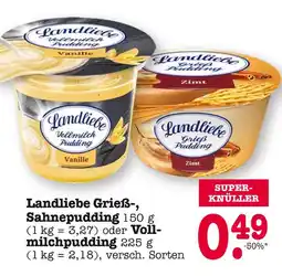 E-Center Landliebe grieß-, sahnepudding oder vollmilchpudding Angebot