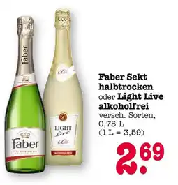 E-Center Faber faber sekt halbtrocken oder light live alkoholfrei Angebot