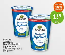 tegut Alnatura bio-weidemilch joghurt mild Angebot