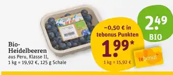 tegut Bio bio-heidelbeeren Angebot