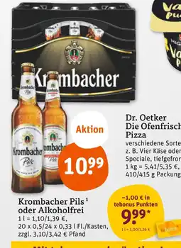 tegut Krombacher krombacher pils oder alkoholfrei Angebot