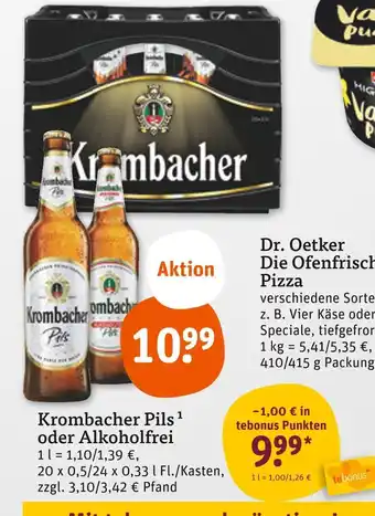 tegut Krombacher krombacher pils oder alkoholfrei Angebot