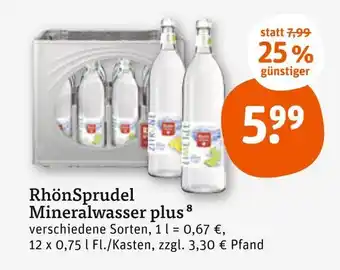 tegut Rhönsprudel mineralwasser plus Angebot