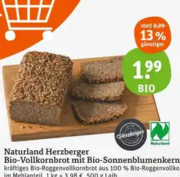 tegut Naturland herzberger bio-vollkornbrot mit bio-sonnenblumenkern Angebot