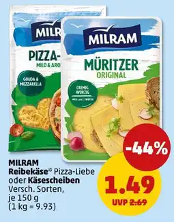 PENNY Milram reibekäse pizza-liebe oder käsescheiben Angebot