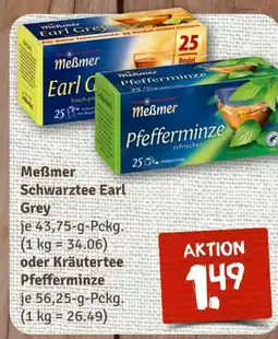 nahkauf Meßmer schwarztee earl grey oder kräutertee pfefferminze Angebot