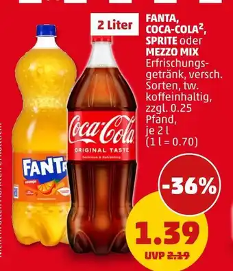 PENNY Fanta, coca-cola, sprite, mezzo mix fanta oder coca-cola oder sprite oder mezzo mix Angebot