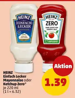 PENNY Heinz einfach lecker mayonnaise oder ketchup zero Angebot