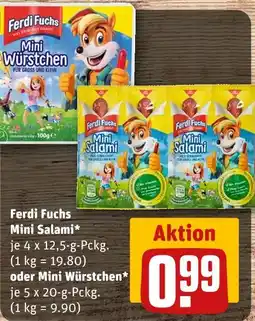 REWE Ferdi fuchs mini salami oder mini würstchen Angebot