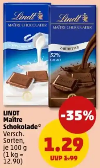 PENNY LINDT Maître Schokolade Angebot