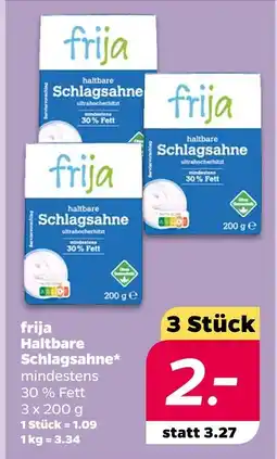 NETTO Frija haltbare schlagsahne Angebot