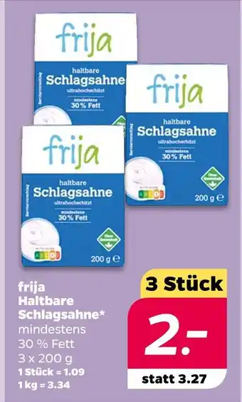 NETTO Frija haltbare schlagsahne Angebot