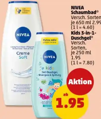 PENNY NIVEA Schaumbad oder Kids 3-in-1 Duschgel Angebot