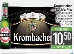 Edeka Krombacher krombacher oder beck's pils Angebot