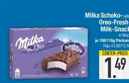 Edeka Milka schoko- oder oreo-fresh milk-snack Angebot