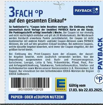 Edeka Payback 3fach punkte Angebot