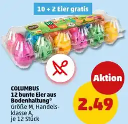 PENNY COLUMBUS 12 bunte Eier aus Bodenhaltung Angebot