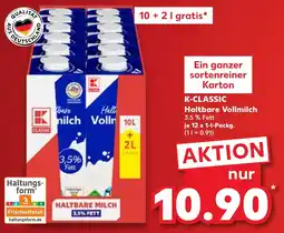 Kaufland K-CLASSIC Haltbare Vollmilch Angebot