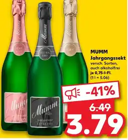 Kaufland MUMM Jahrgangssekt Angebot