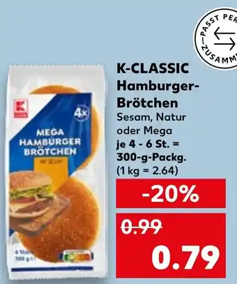 Kaufland K-CLASSIC Hamburger- Brötchen Angebot