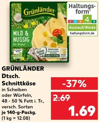 Kaufland GRÜNLÄNDER Dtsch. Schnittkäse Angebot