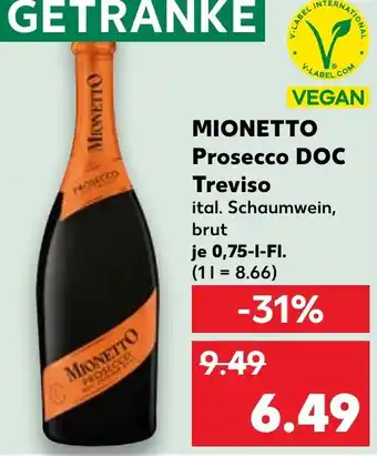 Kaufland MIONETTO Prosecco DOC Treviso Angebot