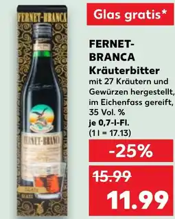 Kaufland FERNET- BRANCA Kräuterbitter Angebot