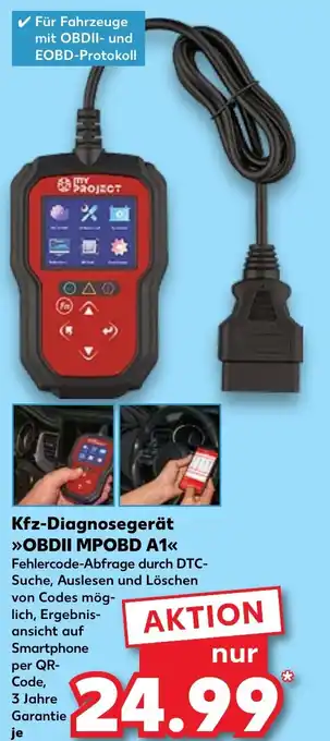 Kaufland Kfz-Diagnosegerät OBDII MPOBD A1 Angebot