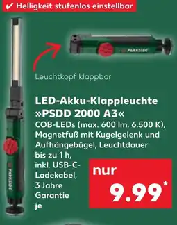 Kaufland LED-Akku-Klappleuchte PSDD 2000 A3 Angebot