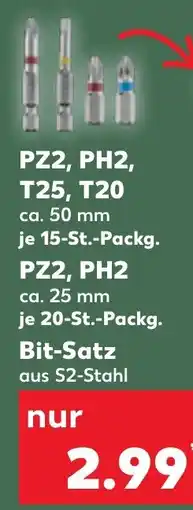 Kaufland PZ2, PH2, T25, T20 Bit Satz Angebot