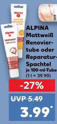 Kaufland Mattweiß Renovier- tube oder Reparatur- Spachtel Angebot