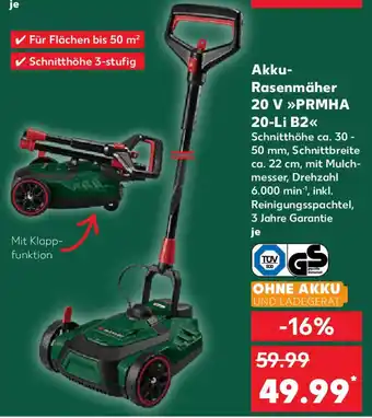 Kaufland PARKSIDE Akku- Rasenmäher 20 V >>>PRMHA 20-Li B2<< Angebot