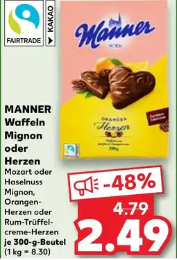 Kaufland MANNER Waffeln Mignon oder Herzen Angebot