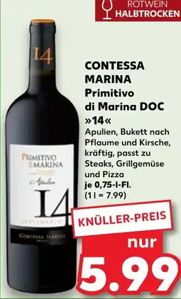 Kaufland CONTESSA MAKINA Primitivo di Marina DOC 14 Angebot