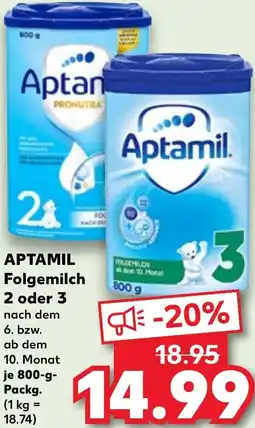 Kaufland APTAMIL Folgemilch 2 oder 3 Angebot