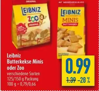 diska Leibniz Butterkekse Minis oder Zoo 125/150g Angebot